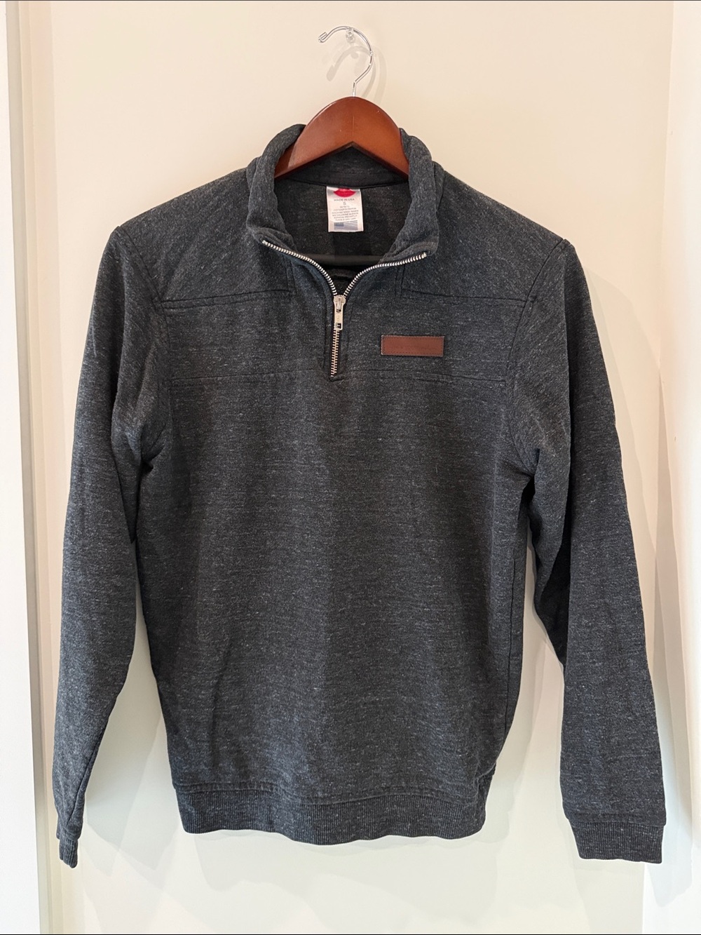 Love Your Melon Charcoal Gray Quarter-Zip Sweater